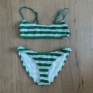 Triangl Mica Dunne Bikini in Green and White (Discontinued Swimsuit)